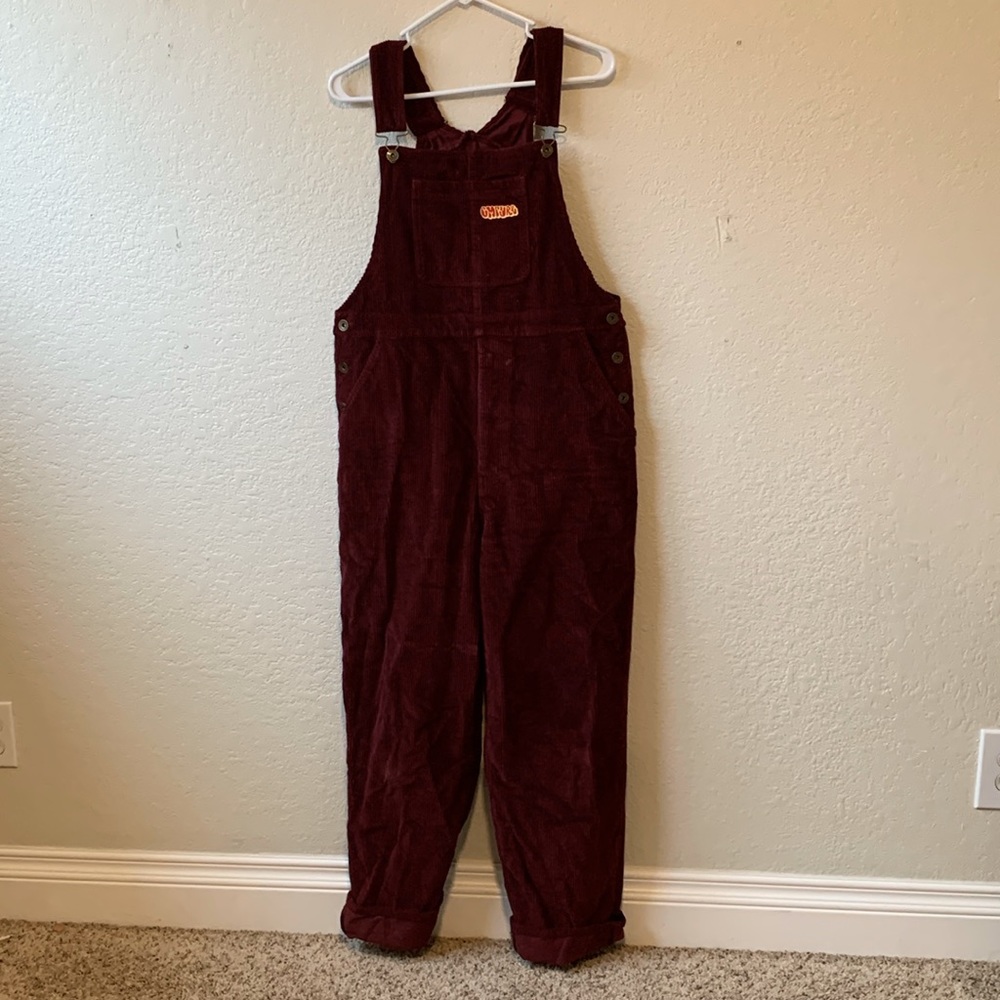 Red Corduroy Empyre Overalls